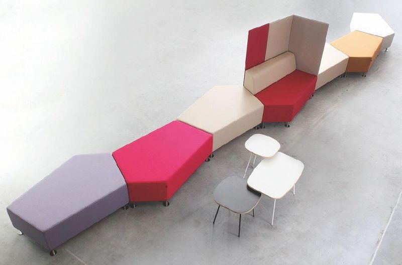 Customized Abnormity Modular Upholstery Waiting Bench Sofa for Public Area