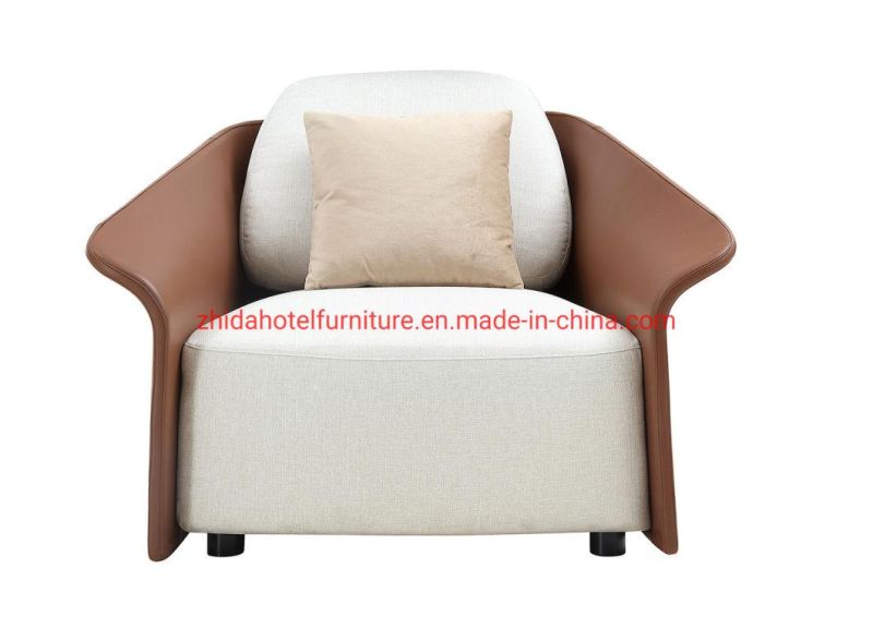 Wing Back Leather Fabric Modern Living Room Furniture Sofa