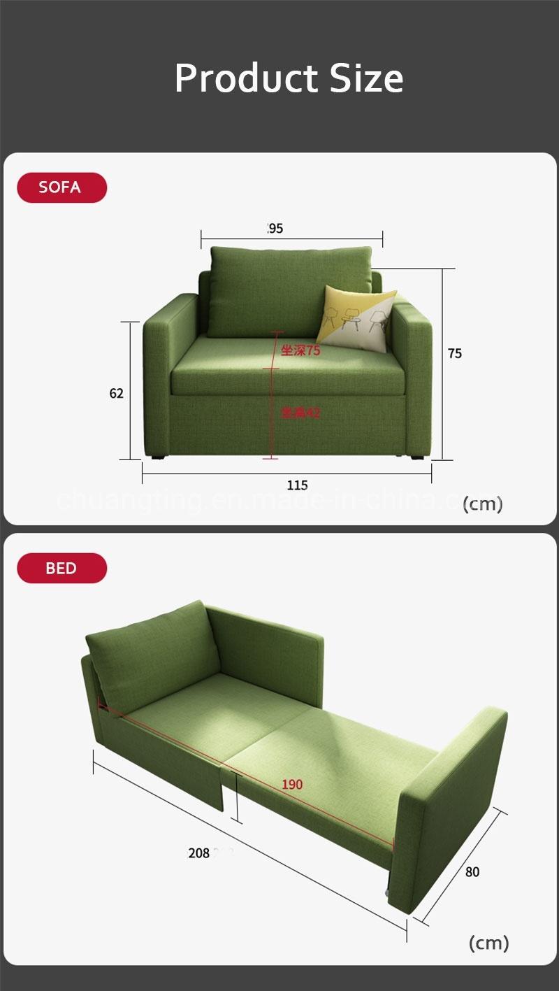 Foldable Sofa Cum Bed Fabric Hospital Hotel Room Accompany Sofa Chairs