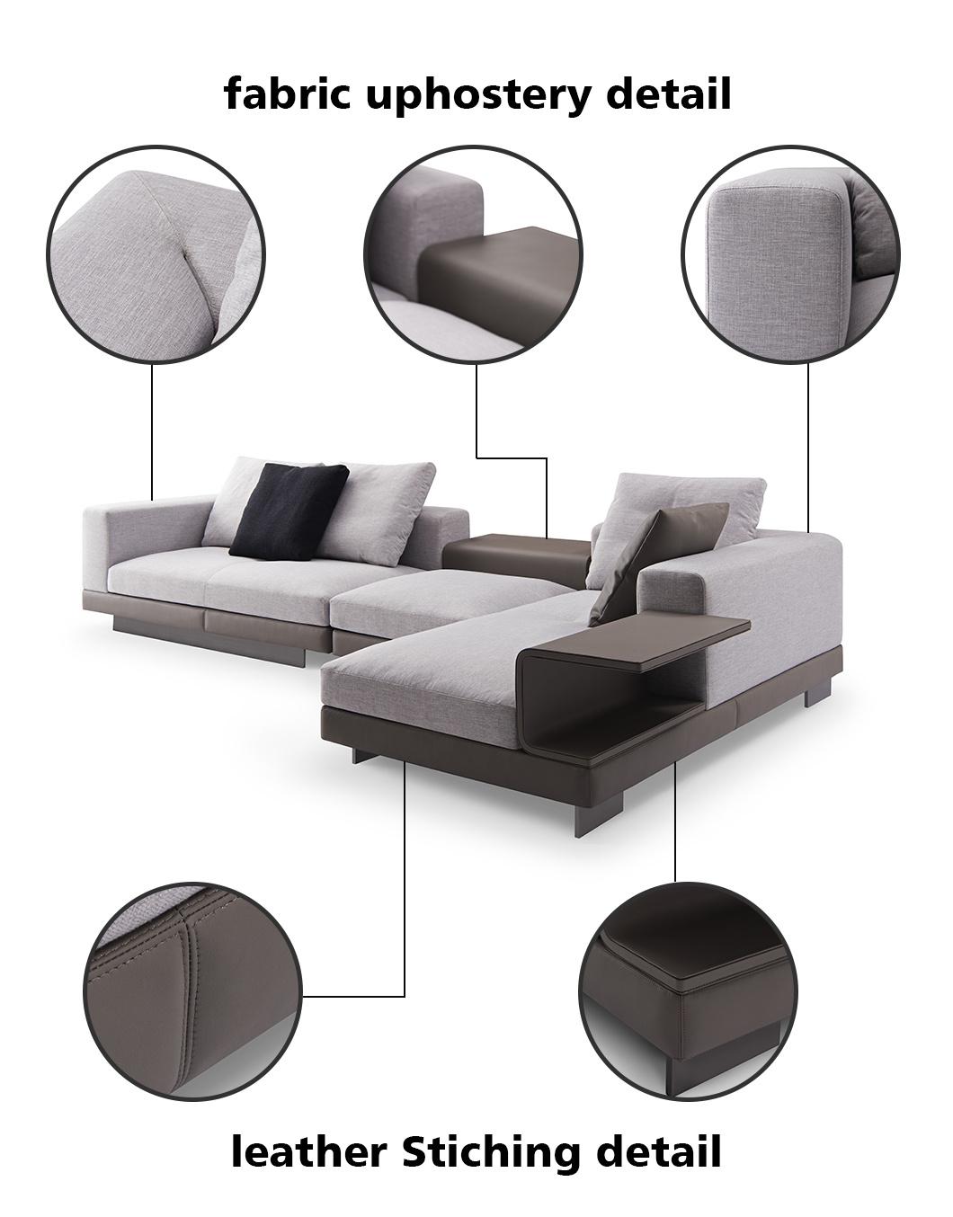 Fabric or Leather Living Room Sofa Furniture Set Home Hotel Sofa