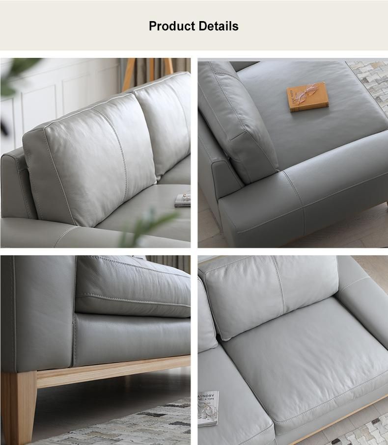 Contemporary Design Genuine Leather Sofa for Living Room