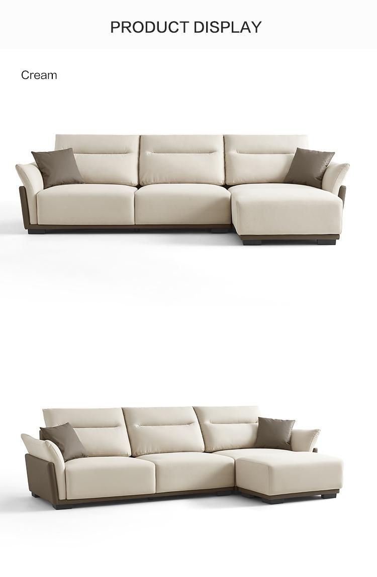 L-Shaped 7 Luxury Dubai Furniture Set Leather Sofa with High Quality Tbs060