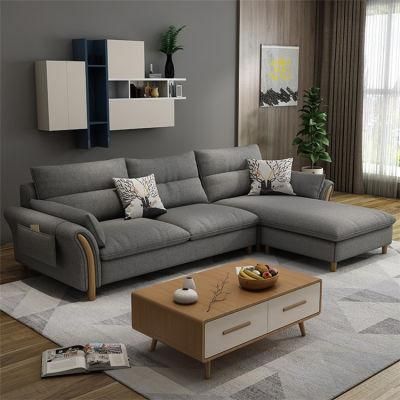 Luxury Design Black Colour Fabric Sofa Set for Living Room