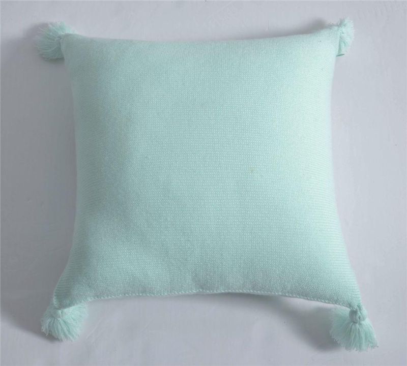 Solid Pompom Pillowcase with Ball Cushion Cover Decorative Home Sofa with Ball Custom 45*45cm Kp14