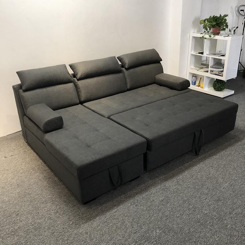 New Arrival Factory Cheap Price Sofa Cum Bed Good Quality Coffee Brown Fabric Pulling out Sofabed