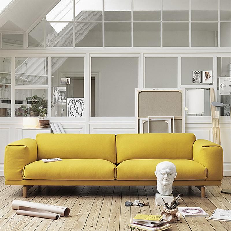 2021 New Arrival Solid Wood Frame Three Seater Sofa