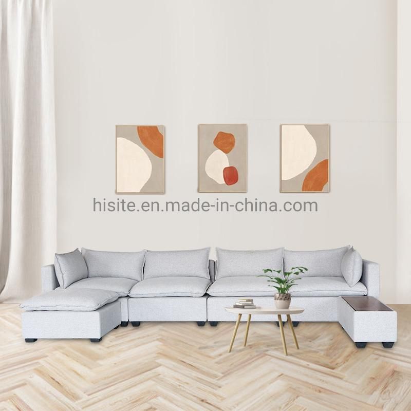 Modern Leather Covers Option Living Room Upholstered Sofa Set Furniture