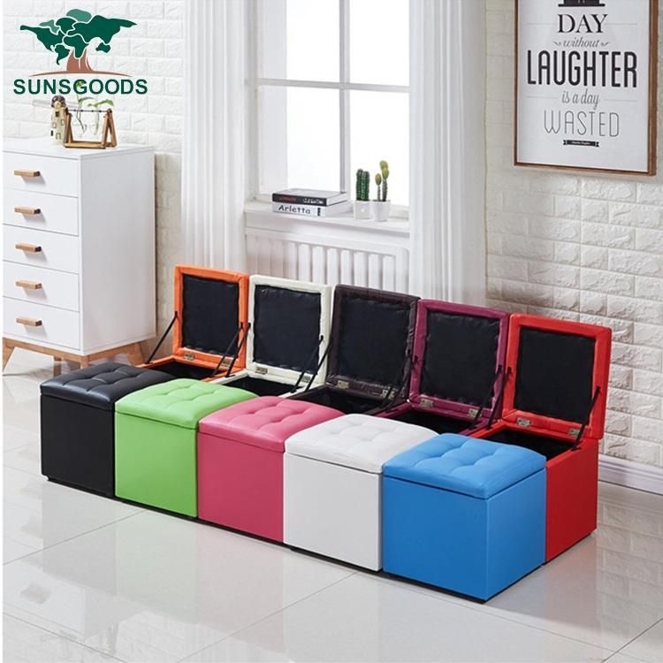Custom Square Storage Ottoman Made in China for Wholesaler