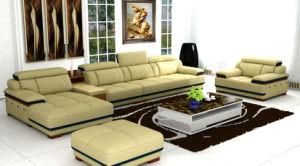 High Quality L Shape Genuine Leather Sofa for Home Furniture (957)