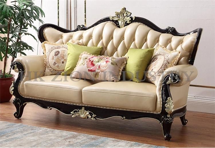 Luxury Classic European Design European Style Leisure Corner Sofa Couches Lounge Living Room Furniture Leather Sectional Sofa