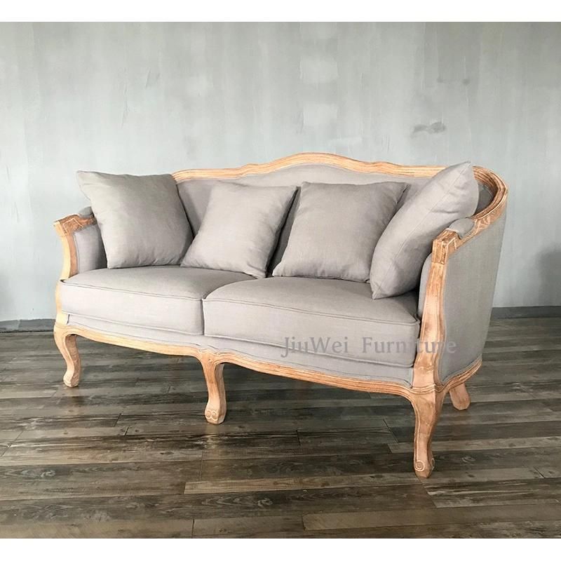 Cheap Price Antique Wood Set Modern Farm House Lounge Love Seats Sofas Home Furniture Living Room Wooden Sofa
