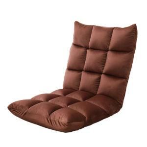 Simple Foldable Fashion Brown Lazy Sofa Leisure Folding Fabric Sofa Bed for Home Furniture
