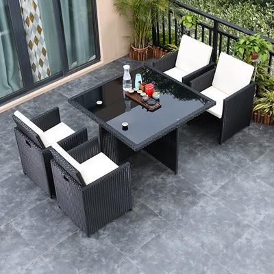 Outdoor Rattan Sofa Combination Balcony Leisure Rattan Chair Outdoor Garden Terrace Courtyard Living Room Imitation Rattan Furniture