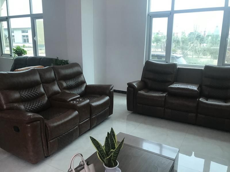 Reclining Sofa with Air Leather Nail for Living Room Furniture