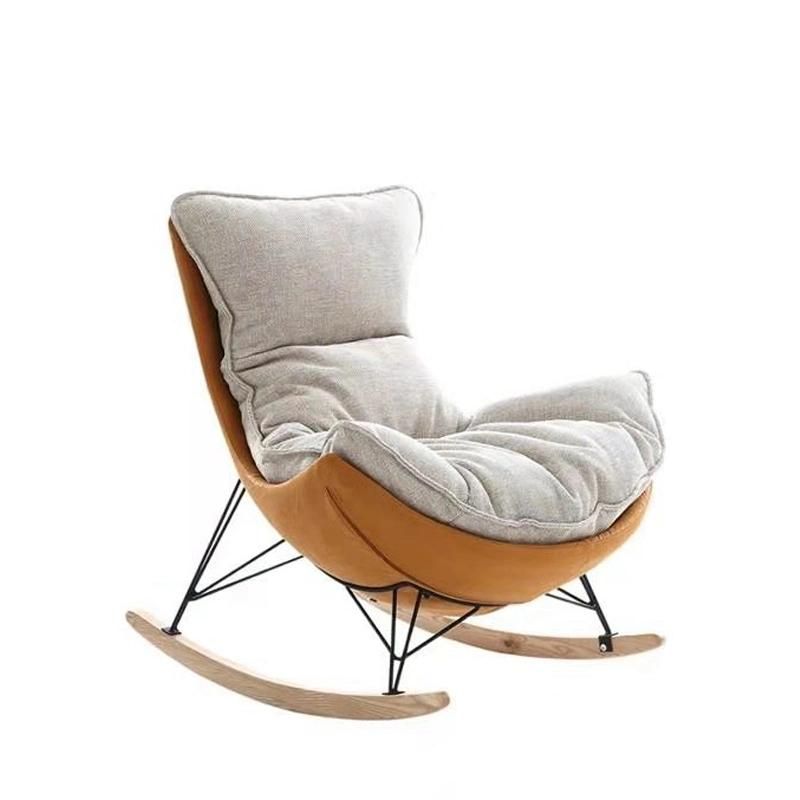 Nova Home Furniture Rocking Chair Lounge Waiting Chair Wooden Foot Sofa Chair