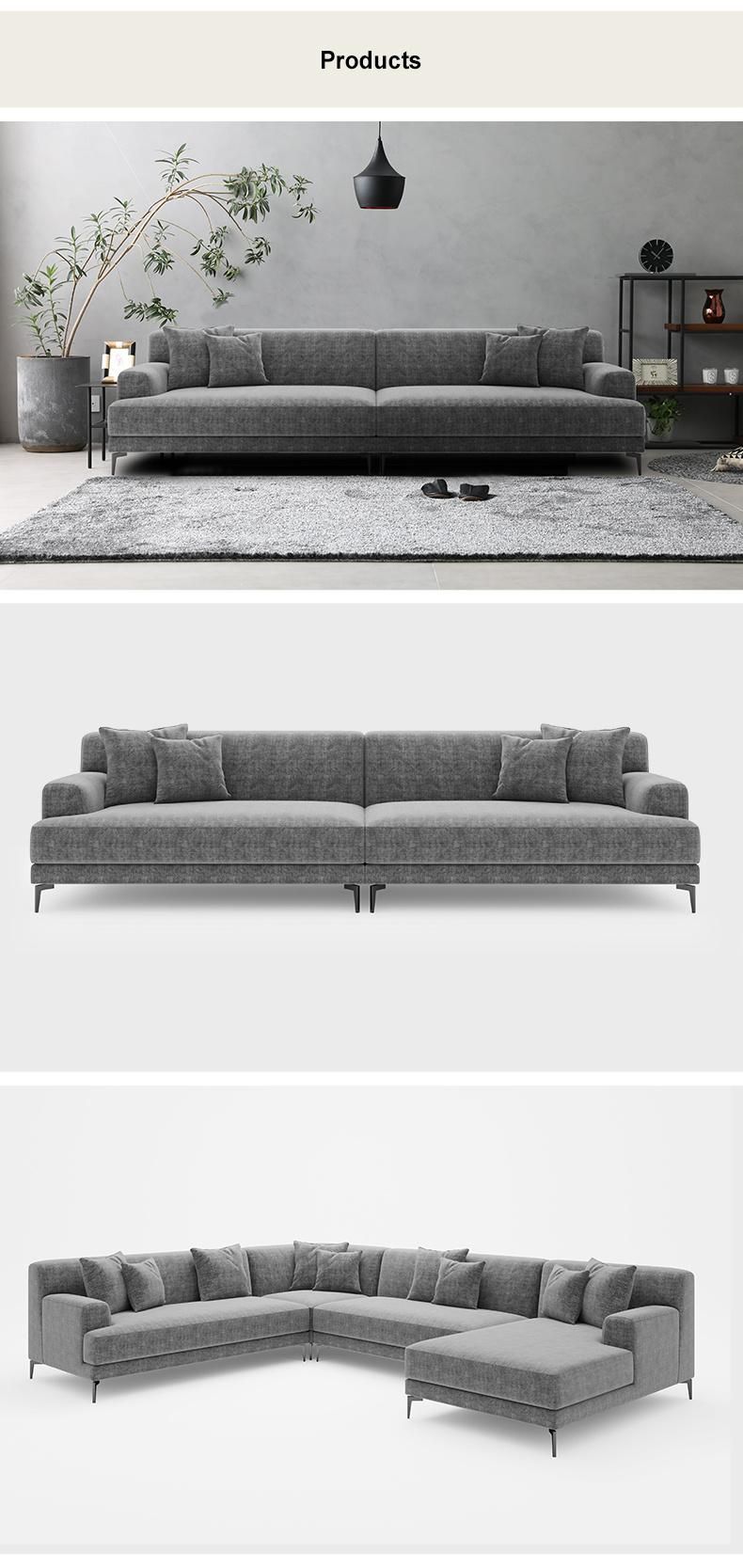Contemporary Living Room Sofa 3 Seater Comfortable Fabric Sofa