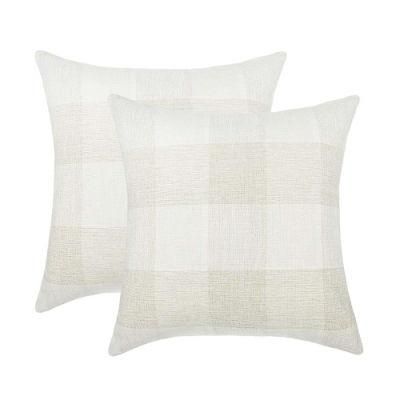 Cotton Linen Check Patten Throw Sofa Cushion Pillow Sham