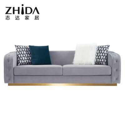 Moden Italian Style light Luxury Sofa with Button Design Armrest Customized for Villa/Hotel/ Projects