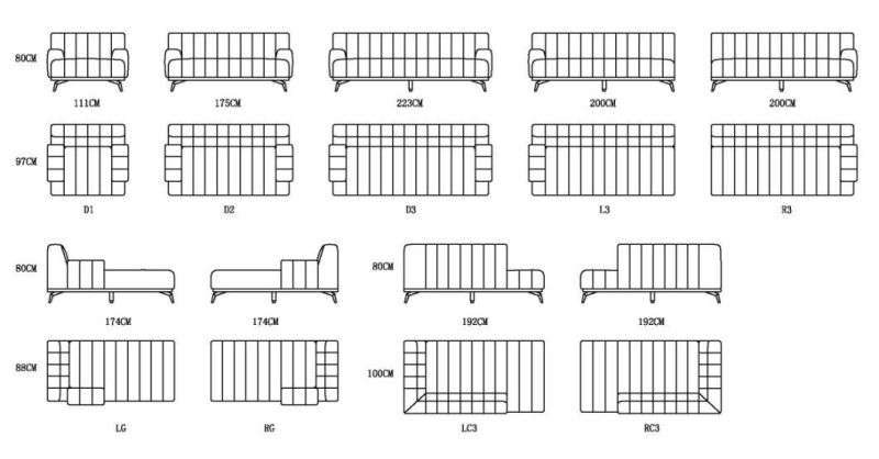 Zhida Home Furniture Villa Living Room Fabric L Shape Sectional Couch Set Wholesale Modern Design 3 2 1 Sofa for Retail