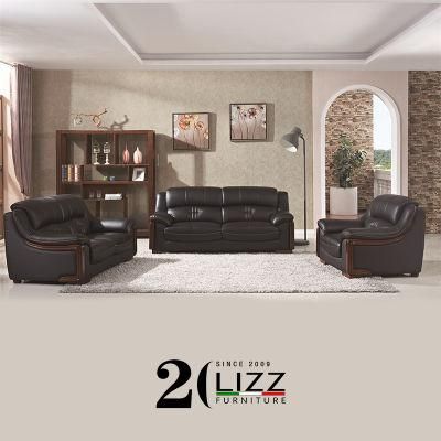Factory Direct Sell Modern Sectional Home Furniture Set Luxury 1+2+3 Couch Leisure Genuine Leather Sofa Set