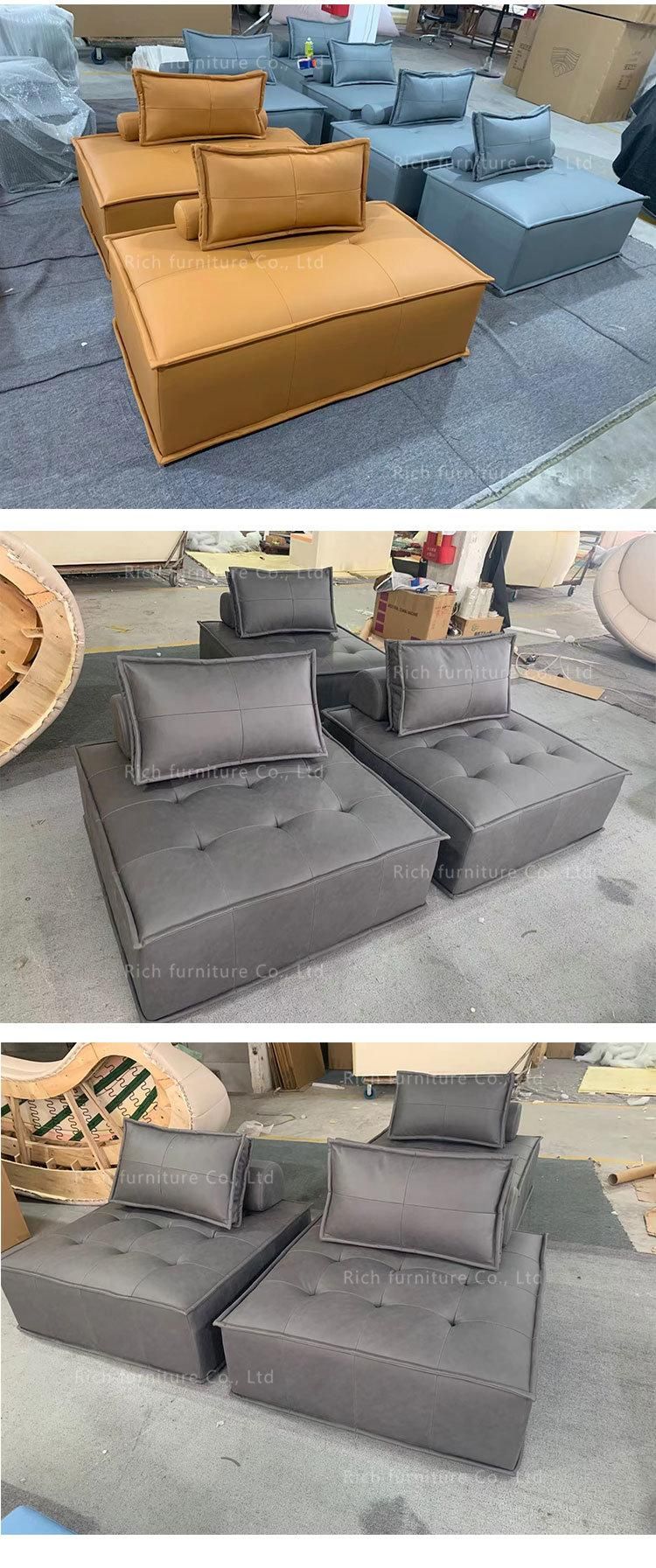 Modern Apartment Space Saving Velvet Sectional Square Sofa