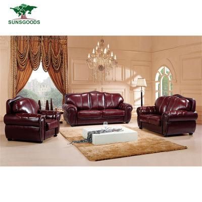 Latest High-Class Top Grain Leather Furniture Sectional Living Room Sofa Set