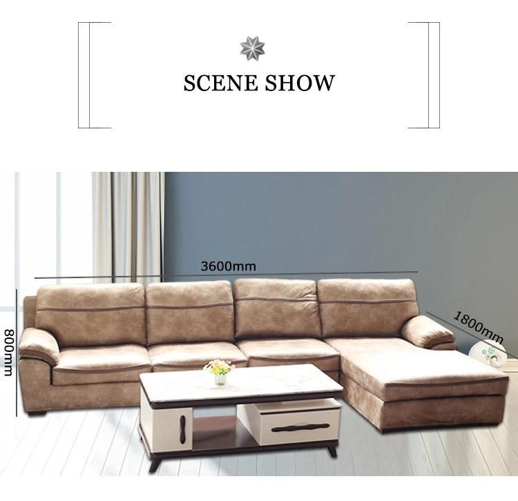 Leather L Shape Home Furniture Living Room Sofa