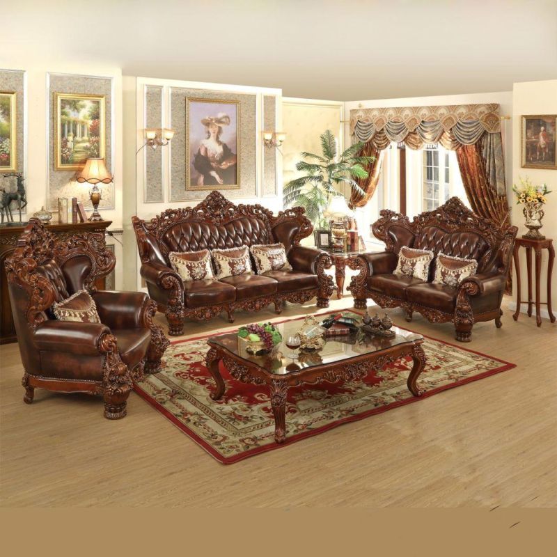 Chinese Sofas Couch Factory Wholesale Royal Leather Sofa for Home Furniture