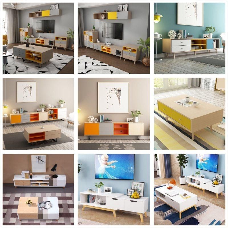 Cheap Wholesale Market Modern Living Room Furniture Sofa TV Stand Wooden Sofa Coffee Table