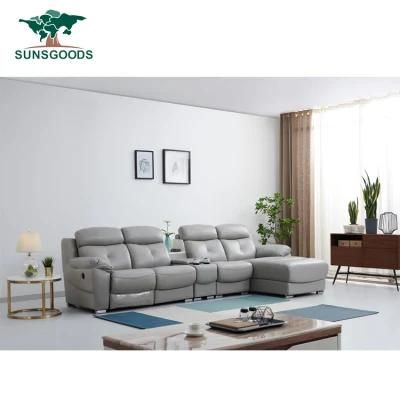 Modern Living Room Fabric Office Reception Leisure L Shape Leather Recliner Sofa