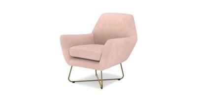 Luxury Modern Golden Metal Design Leg High Back Velvet Fabric Single Leisure Accent Leisure Single Sofa Lounge Chair