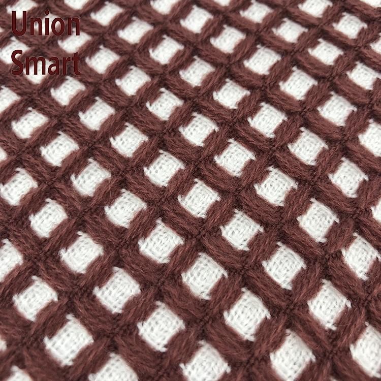 Jacquard Gingham Pattern Knitted Blanket for Sofa