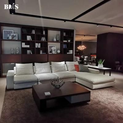 Luxury Modern Contemporary Home Furniture Adjustable Backrest Fabric L Shaped Sectional Corner Sofa