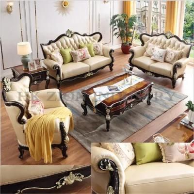 Luxury Classic European Design European Style Leisure Corner Sofa Couches Lounge Living Room Furniture Leather Sectional Sofa