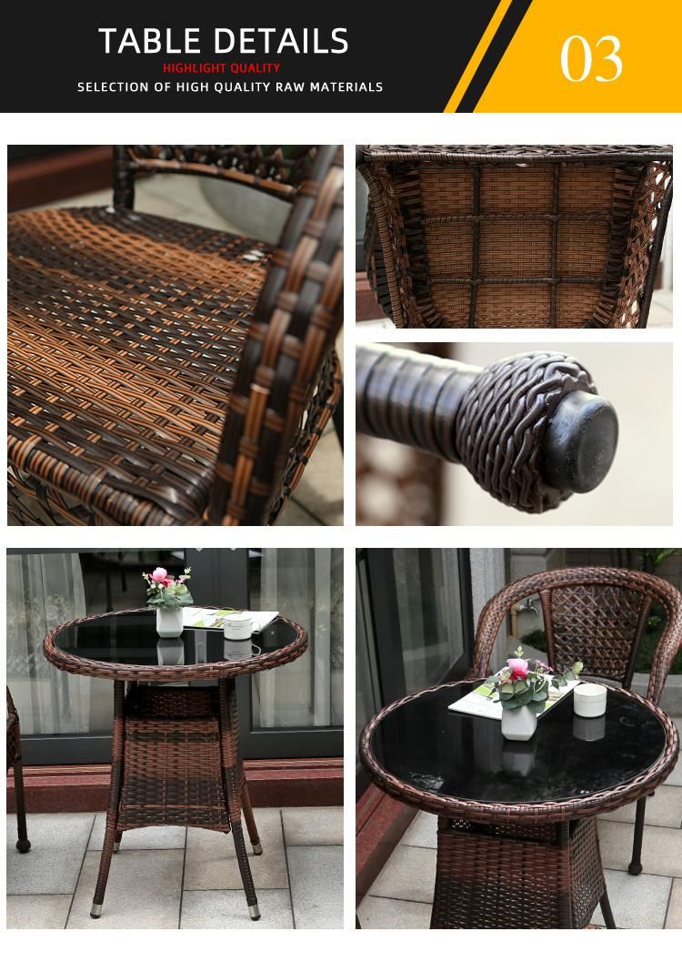 Chinese Style Modern Leisure Outdoor Garden Terrace Dining Room Home Living Room Wooden Table Wicker Rattan Sofa Furniture