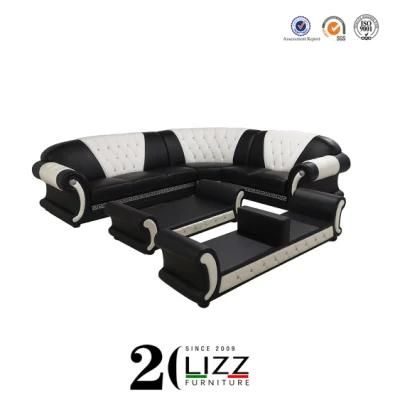 Retail Promotion Home Furniture Modern Real Leather Living Room Sofa Set