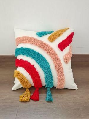 Wavy Striped Geometric tufted throw pillow covers 18 x 18 pillow cover bohemian pillow case cushion cover