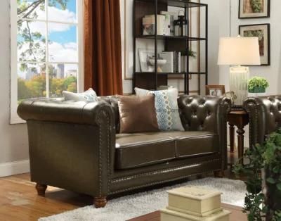 Apartment/ Room/ Leather/ Rubber Wood Feet Sofa