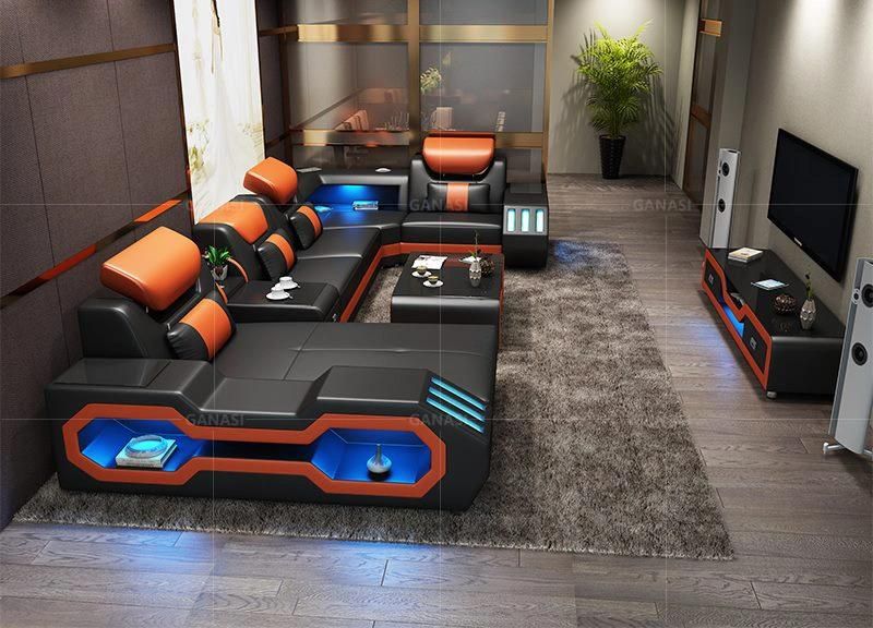 Europe Popular Living Room Sofa LED Light Storage Design G8046