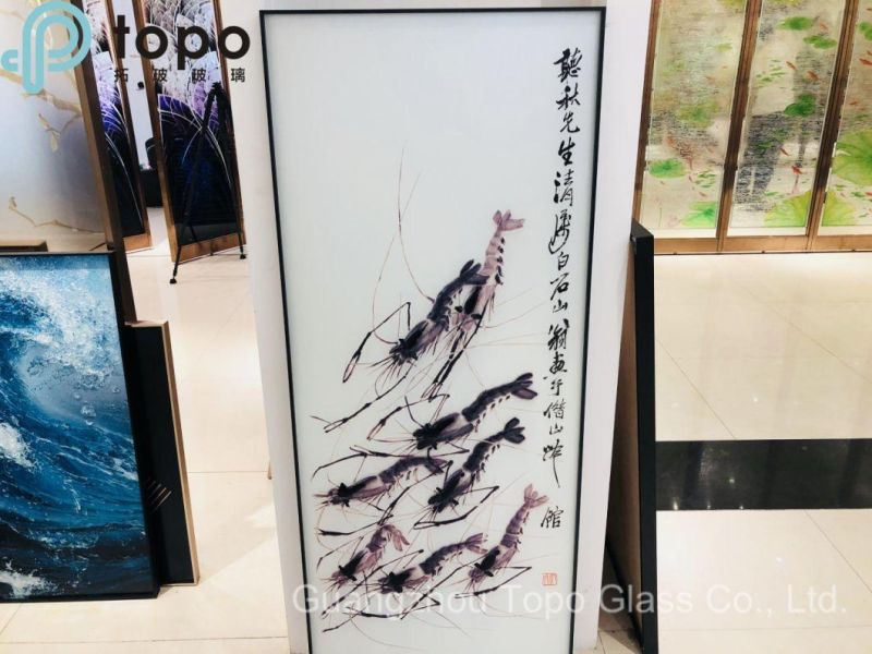 Tempered Chinese Deep Carved Glass Painting (D001-2-004)