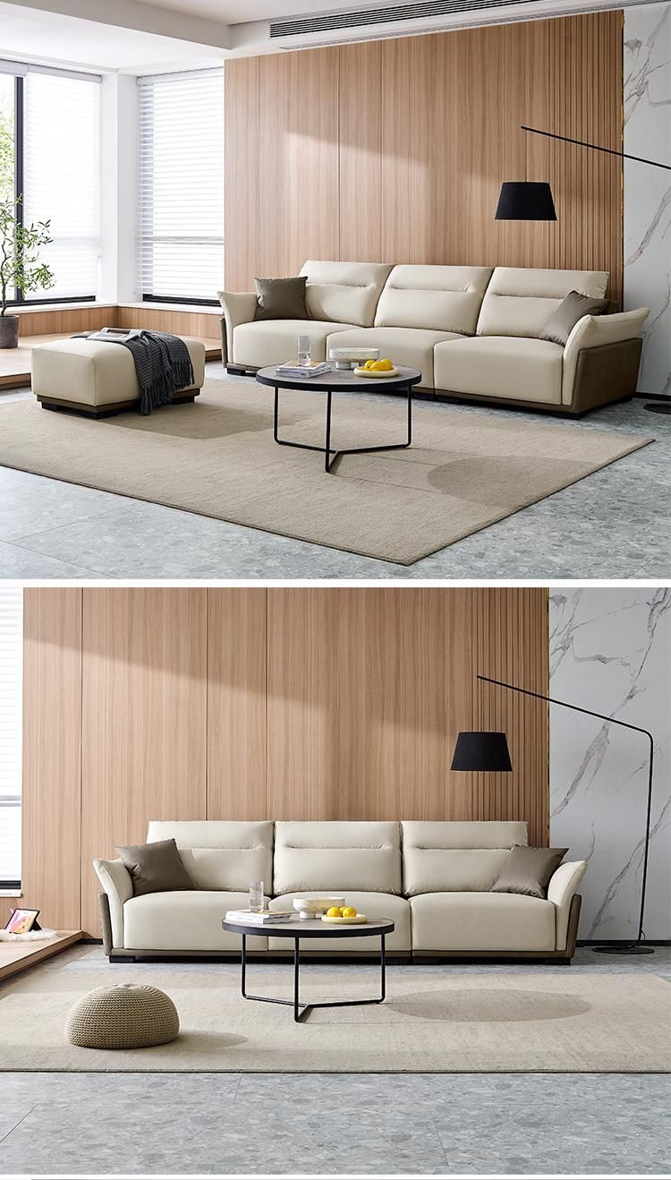 L-Shaped 7 Luxury Dubai Furniture Set Leather Sofa with High Quality Tbs060