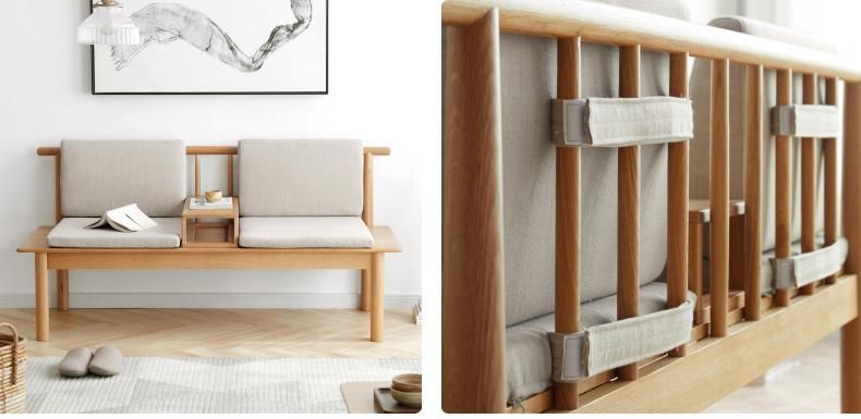Factory Cheap Price Simple Design Solid Wood Furniture Sitting Room Furniture 3 Seaters Couch Sofa