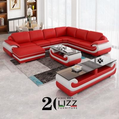 New European Style Comfortable Simple Leather Corner Sofa
