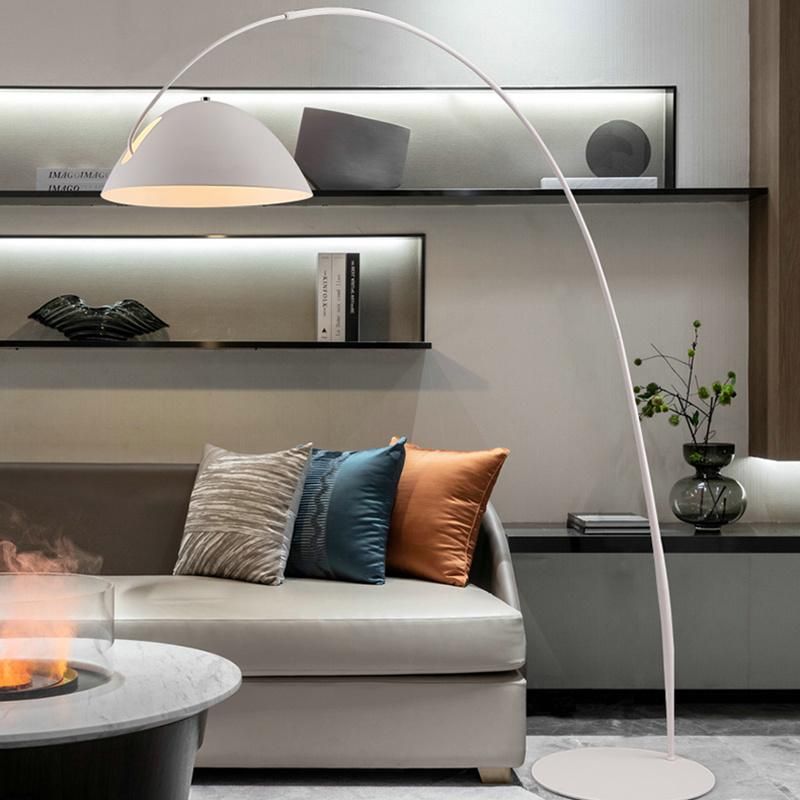 Italian Style Living Room Sofa with Lighting Fishing Floor Lamp