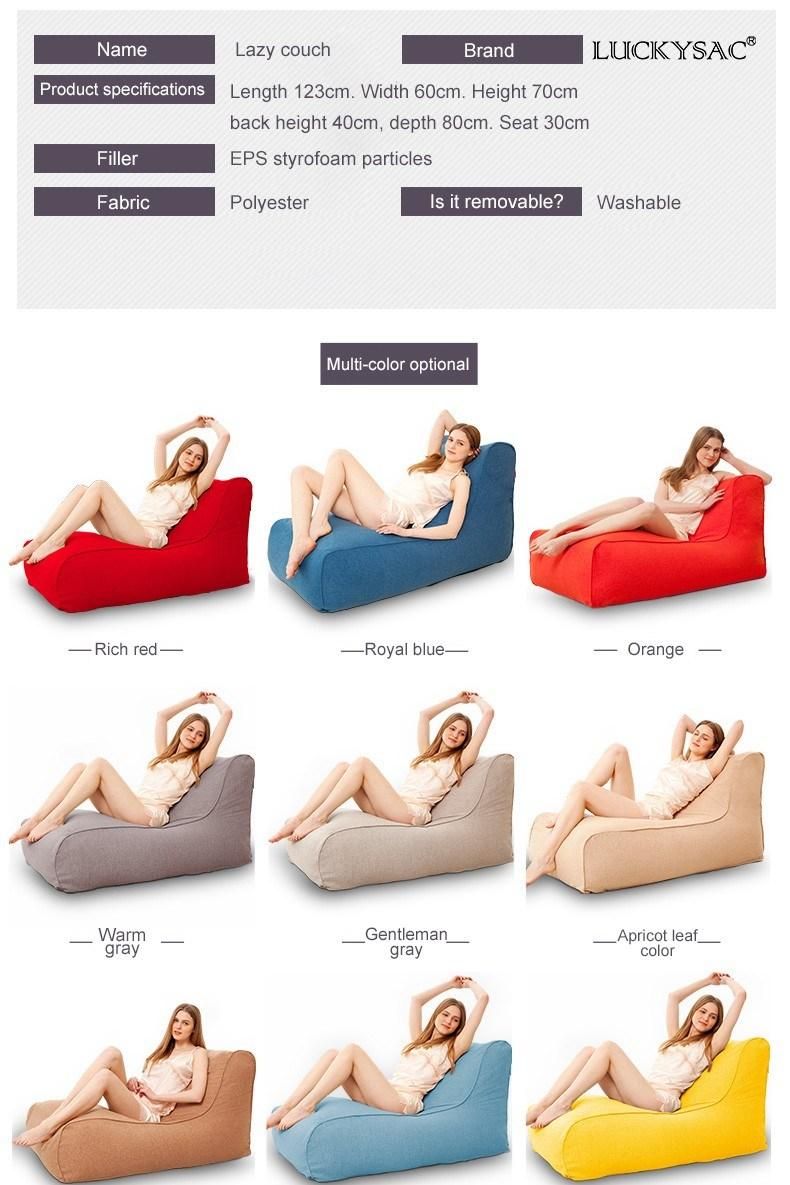 L Shape Sofa Bed with High Back Support, Portable Living Room Bean Bag Cover for Adult, Giant Living Room Chairs