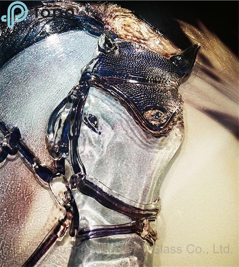 Acrylic Lifelike Horse Crafts Decorative Art Wall Glass Painting for Wall Decor (MR-YB17-817)