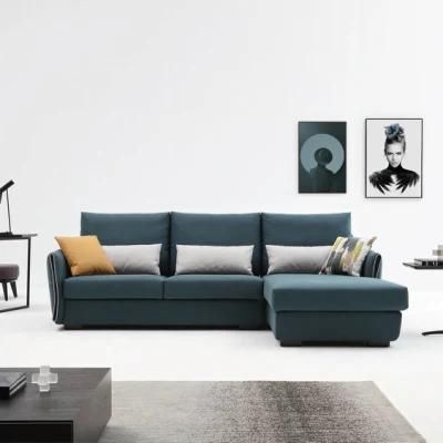 Modern Home Leisure Living Room Furniture Fabric Sofa New Design Wood Frame with Corner, 3+1 Seaters
