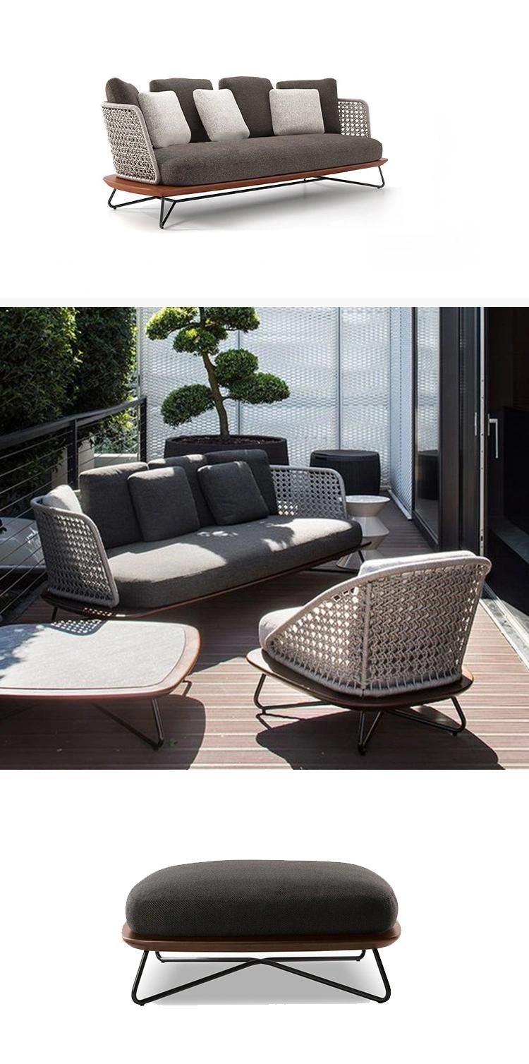 Outdoor Sofa Combination Outdoor Outdoor Leisure Balcony Sofa Double Courtyard Garden Tea Table Furniture