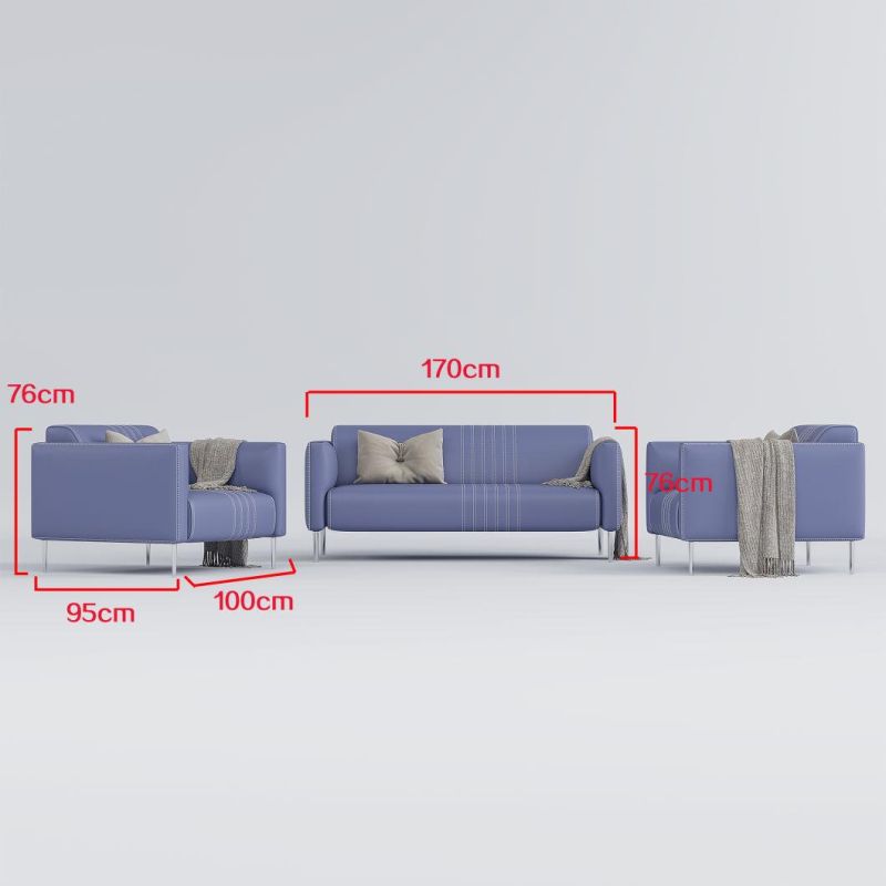 Latest Popular Design Sectional Modern Furniture Set Luxury Geniue Leather Sofa with Stainless Steel Legs