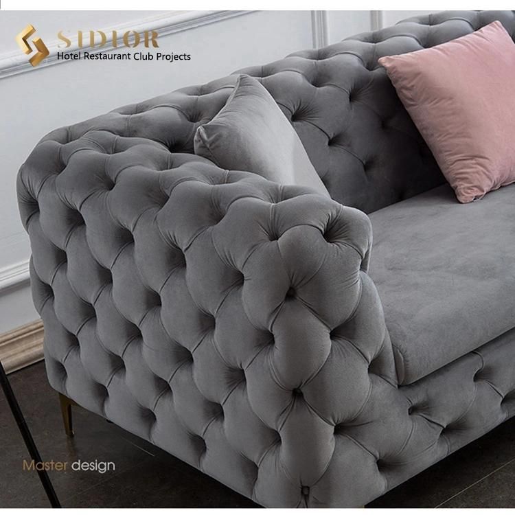 Light Luxury Fabric/PU Leather Upholstery Sofa for Home Hotel Living Room